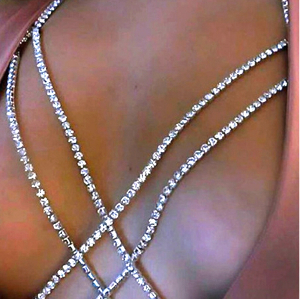 🔥NEW rhinestone crystal body/belly chain bling 🔥